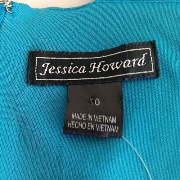 NWT Jessica Howard Size 10 Aqua/Teal Blue Evening Off-Shoulder Formal Dress - Picture 6 of 12